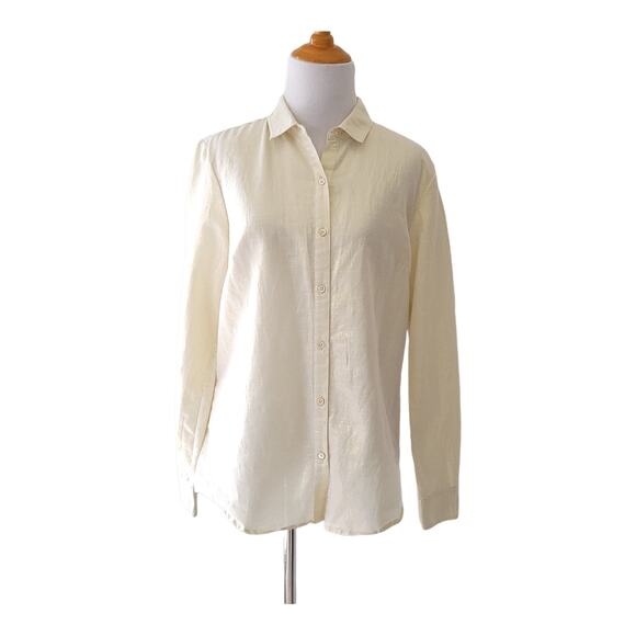 J. McLaughlin Tops - J. McLaughlin Button Front Shirt Metallic Iridescent Career Women Small